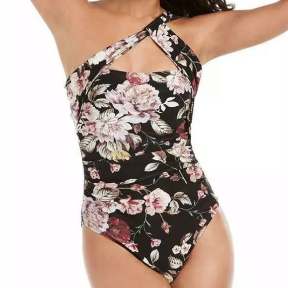 Rachel Rachel Roy Floral One Shoulder One Piece - Picture 1 of 5